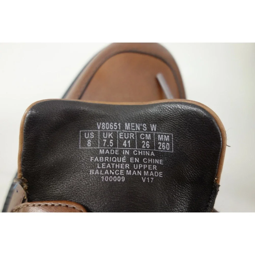 ROCKPORT DRESSPORT MEN'S 8 W US BROWN‎ DP MODERN APRON TOE VIBRAM SOLE V80651